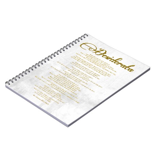 Die Desiderata "Desired Things" Notizblock (Linke Seite)