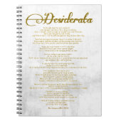 Die Desiderata "Desired Things" Notizblock (Vorderseite)