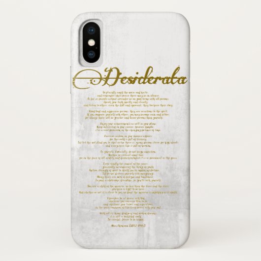 Die Desiderata "Wünsche" Case-Mate iPhone Hülle (Rückseite)