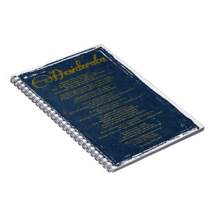 Die Desiderata "Wünsche" Notizblock