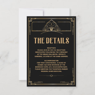 Die Details Art Deco 20s Black Gold Wedding Card Dankeskarte