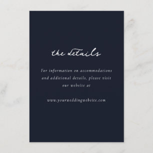 Die Details Elegantes Navy Minimalistisches Begleitkarte