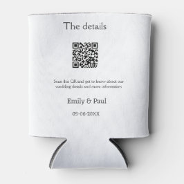 Die Details Hochzeitswebsite scannen QR hinzufügen Dosenkühler