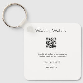 Die Details Hochzeitswebsite scannen QR hinzufügen Schlüsselanhänger