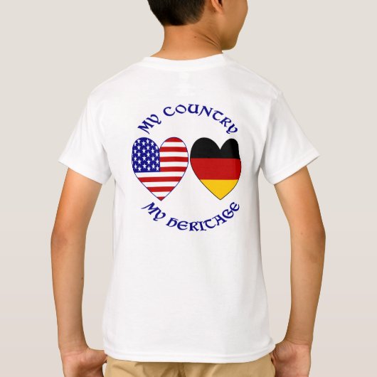 Die deutsche Flagge der USA - Welterbe-Junge T-Shirt (Rückseite)