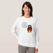 Die deutsche Flagge spricht Frau Penguin Long Slee T-Shirt (Vorne ganz)