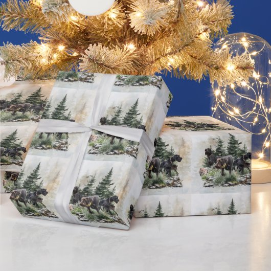 Die deutschen Drahthaar-Zeiger, Kunst Geschenkpapier (Feiertage)