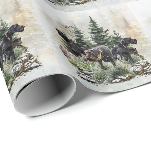 Die deutschen Drahthaar-Zeiger, Kunst Geschenkpapier (Rolleneckpunkt)