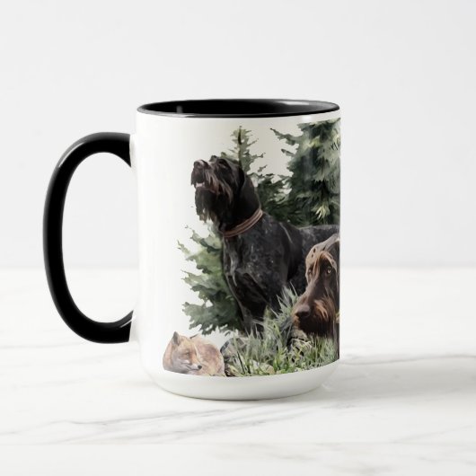 Die deutschen Drahthaar-Zeiger, Kunst Tasse (Links)