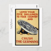 Die Deutschen zerschlagen Postkarte (Vorne/Hinten)