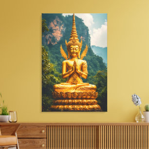 Die Devata im goldenen Licht Leinwanddruck