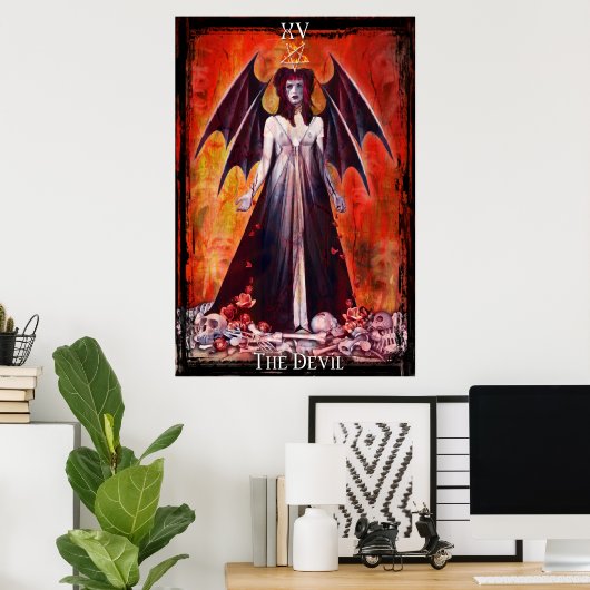 Die Devil Tarot Card drucken Poster (Heimbüro)