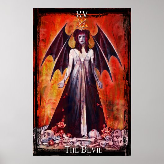 Die Devil Tarot Card drucken Poster (Vorne)