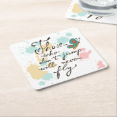 Die, die nicht springen, fliegen nie rechteckiger pappuntersetzer (angewinkelt)