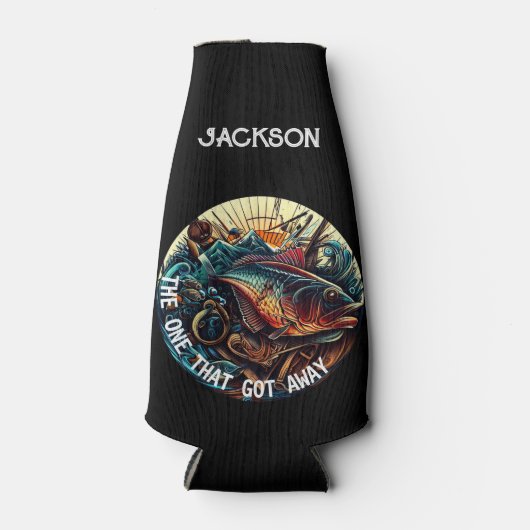 Die, die vom Fischfang Got hat Flaschenkühler (Vorderseite)