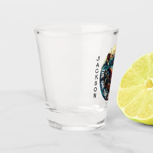 Die, die vom Fischfang Got hat Schnapsglas (Links)