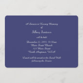 Die, die wir Liebe Memorial Service, amerikanische Programm (Rückseite)