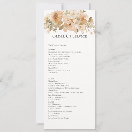 Die Dienstkarte wird in grün und pfirsichfarben an Einladung (Vorderseite)