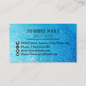 Die Dienstleistungen des Swimmingpools Visitenkarte (Rückseite)