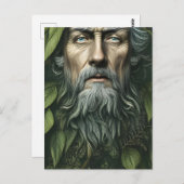 Die digitale Kunst des grünen Mannes Folklore Deit Postkarte (Vorne/Hinten)