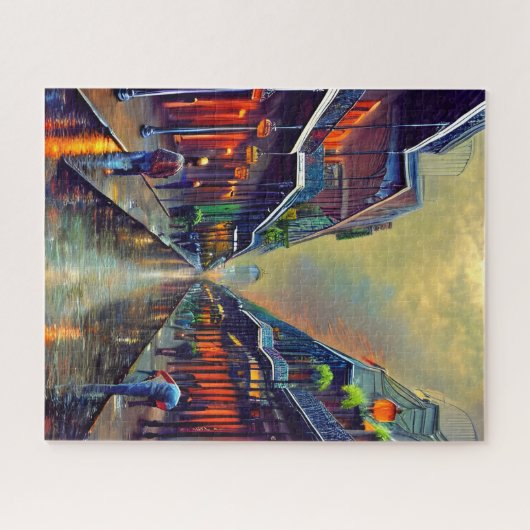 Die digitale Malerei im französischen Viertel Puzzle (Horizontal)