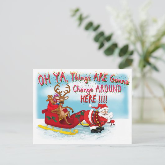 Die Dinge ändern sich hier Postkarte (Stehend Vorderseite)