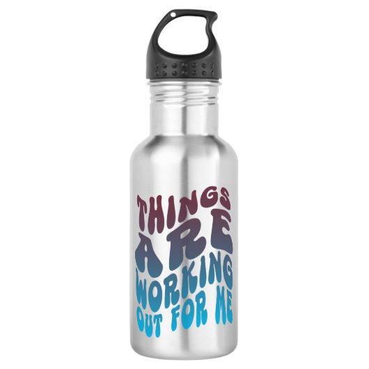 "Die Dinge arbeiten für mich" Wasserflasche (Vorderseite)