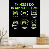 Die Dinge, die Gamer in spärlicher Zeit tun Poster (Küche)