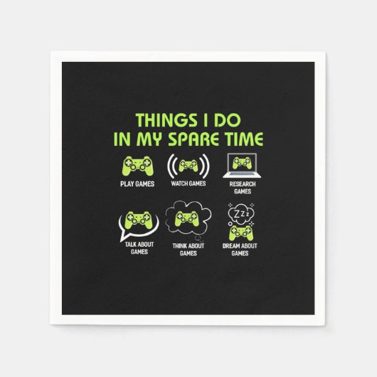 Die Dinge, die Gamer in spärlicher Zeit tun Serviette (Vorderseite)