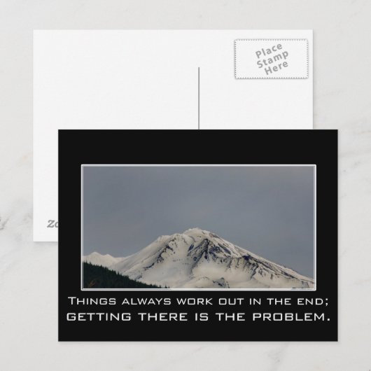 Die Dinge funktionieren am Ende immer Postkarte (Vorne/Hinten)