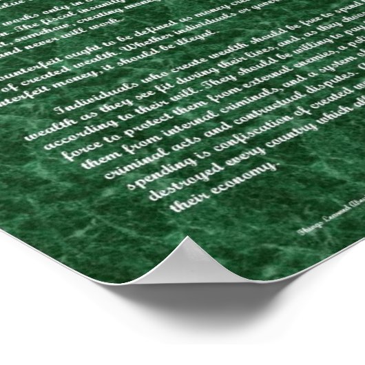 Die Dinge haben über Wohlstand und Geld gelernt Poster (Ecke)