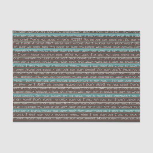 Die Dinge sagen: "Dadisms" auf Streifen Seidenpapier (Vorderseite)