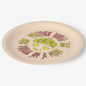 Die Dinge werden ein Lächeln um die Zeit heller se Pappteller (Schrägansicht)