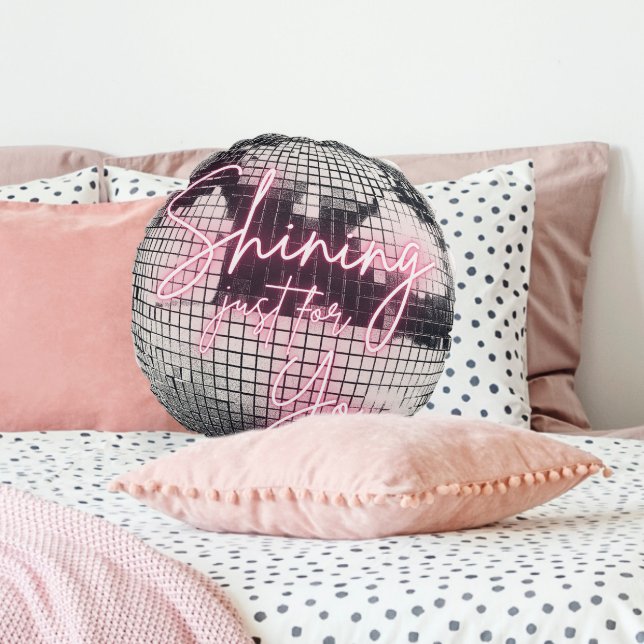 Die Diskothek ?Mirror Ball? Rundes Kissen (Shining Just For You Mirror Ball Disco Round Pillow)