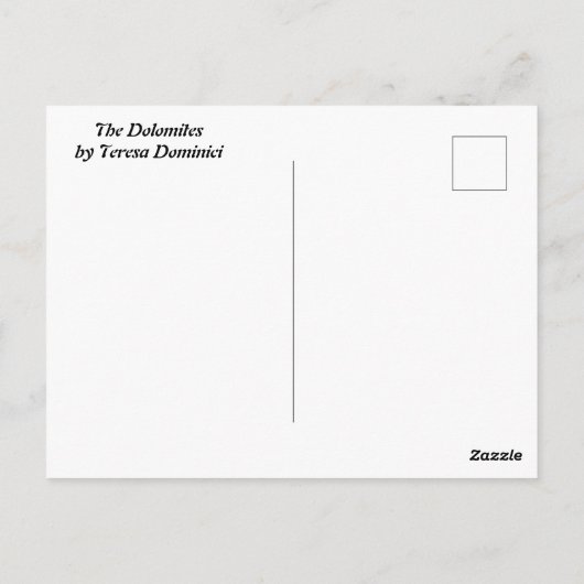 Die Dolomiten, die Postkarte (Rückseite)