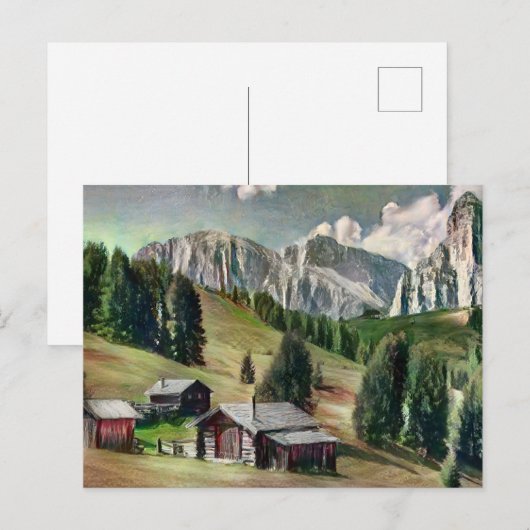 Die Dolomiten Malerei Postkarte (Vorne/Hinten)