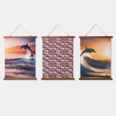 Die Dolphin spielt. Set 3, Wandteppich Mit Holzrahmen (Dreifach)