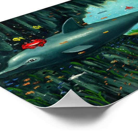 Die Dolphin und die Krabbe waren Freunde. Poster (Ecke)