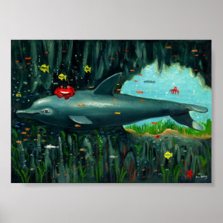 Die Dolphin und die Krabbe waren Freunde. Poster
