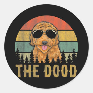 Die Dood Lustige Vintage Goldendoodle Hundemama Va Runder Aufkleber