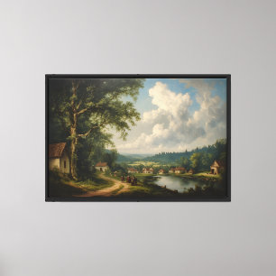 Die Dorfeiche — Englische Landschaft mit Figuren Leinwanddruck
