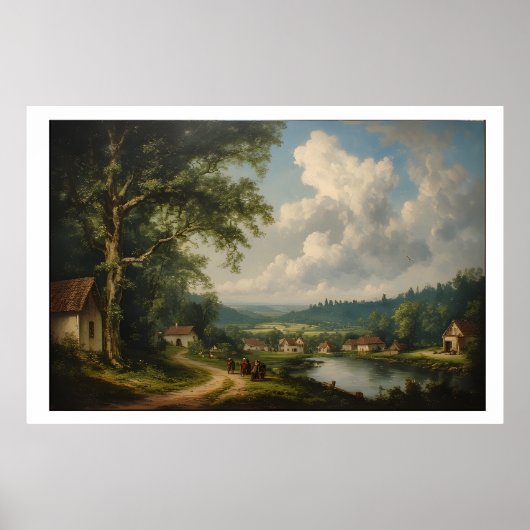 Die Dorfeiche — Englische Landschaft mit Figuren Poster (Vorne)