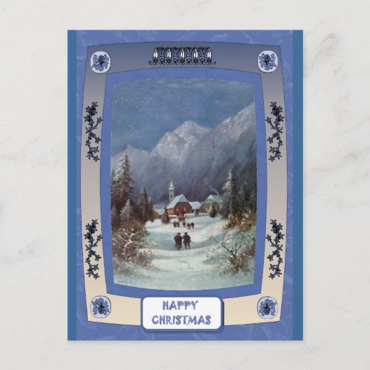 Die Dorfkirche Feiertagspostkarte (Vorderseite)