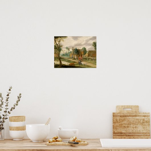 Die Dorflandschaft Poster (Küche)