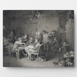 Die Dorfpolitiker, in Gravur von Abraham Raimb Fotoplatte