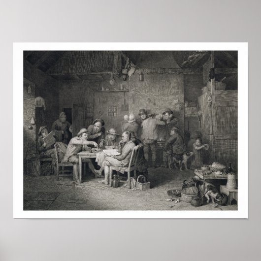 Die Dorfpolitiker, in Gravur von Abraham Raimb Poster (Vorne)