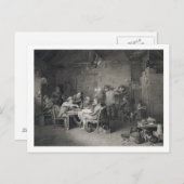 Die Dorfpolitiker, in Gravur von Abraham Raimb Postkarte (Vorne/Hinten)