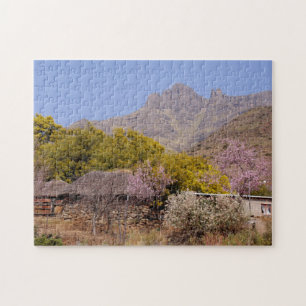 Die Dorfszene von Leshoto. Puzzle