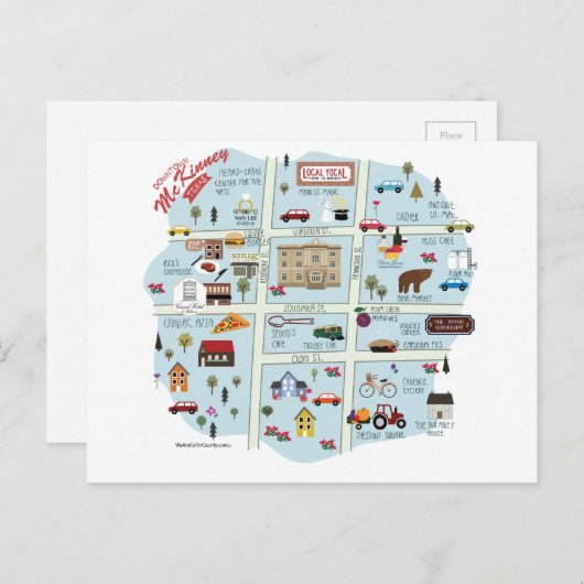 Die Downtown McKinney Texas Postkarte (Vorne/Hinten)