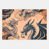 Die Drachen Krieg Orangen Himmel Geschenkpapier Set (Vorderseite 3)